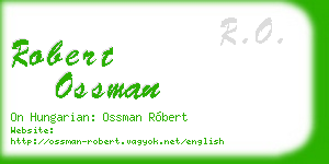 robert ossman business card
